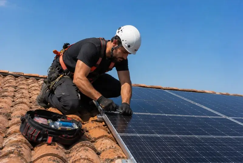 Maintenance et monitoring de panneaux solaires à Falleron